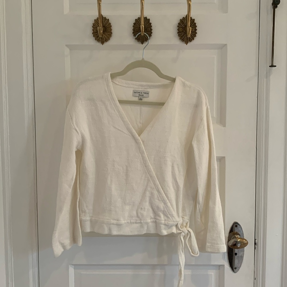 Madewell Texture & Thread Off White Top | medium 🤍